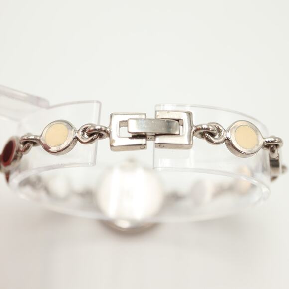 Nine West Womens MOP Petite 20mm Watch Art Deco Dot Bracelet w New Battery - Picture 11 of 14